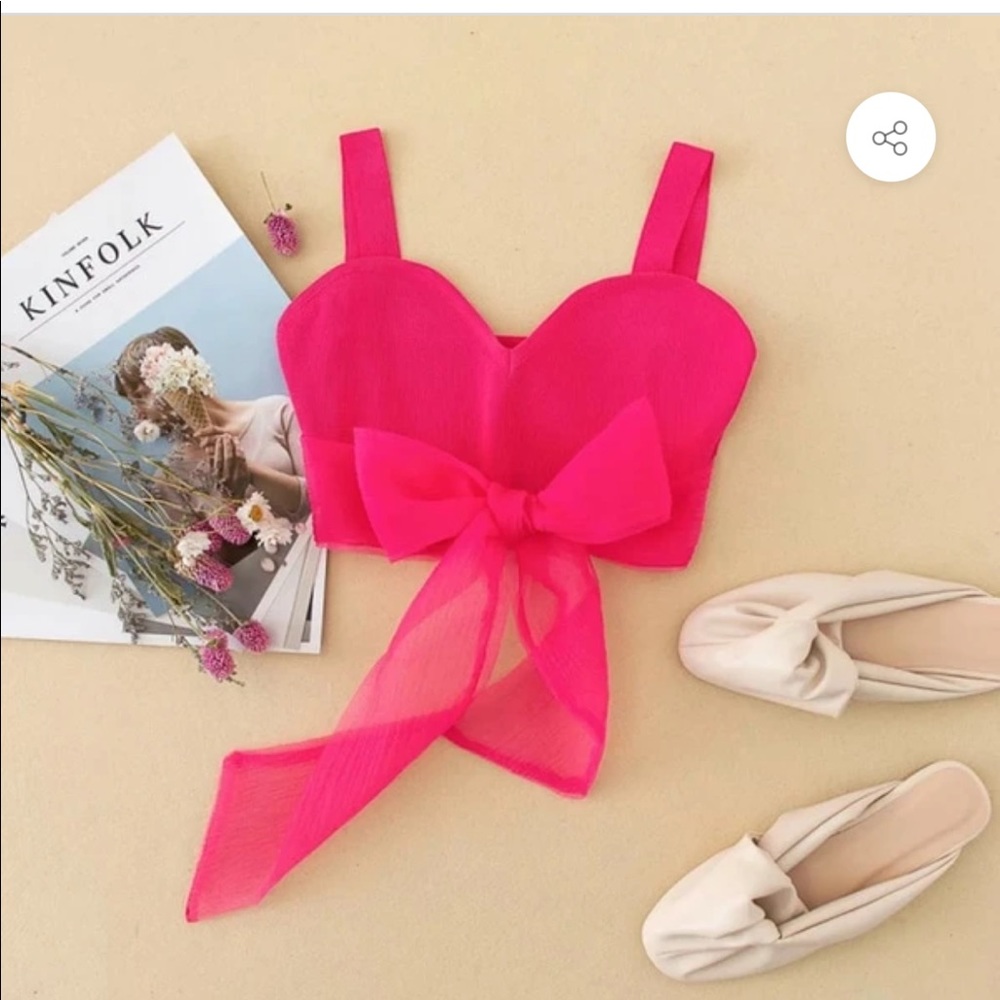 Pink Wrap Crop Top